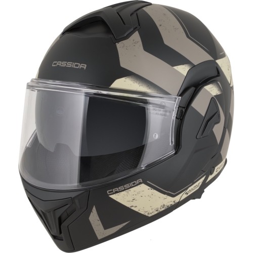 Kask motocyklowy z podnoszoną szybką Cassida MultiFlip Korp P/J - černá matná/písková/khaki