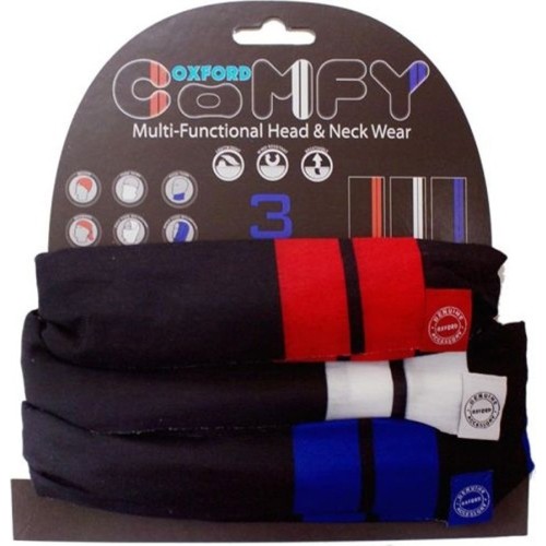 Uniwersalna bandamka Komin Getr na szyję i twarz Oxford Comfy 3-szt. - Double Stripe