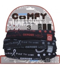 Uniwersalny wielofunkcyjny komin Oxford Comfy, 3 szt. - Grafitti Mono