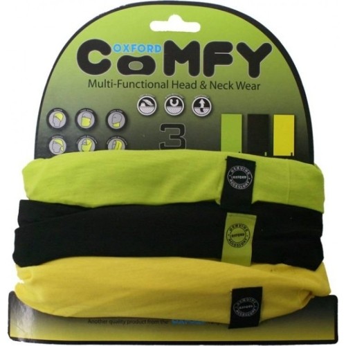 Uniwersalna bandamka Komin Getr na szyję i twarz Oxford Comfy 3-szt. - Unicolour