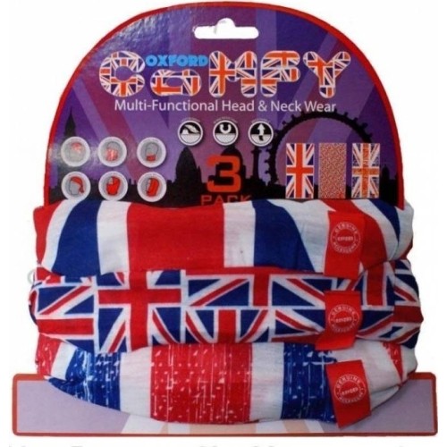 Uniwersalny wielofunkcyjny komin Oxford Comfy, 3 szt. - Union Jack