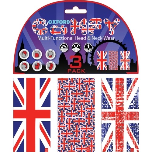 Uniwersalna bandamka Komin Getr na szyję i twarz Oxford Comfy 3-szt. - Union Jack