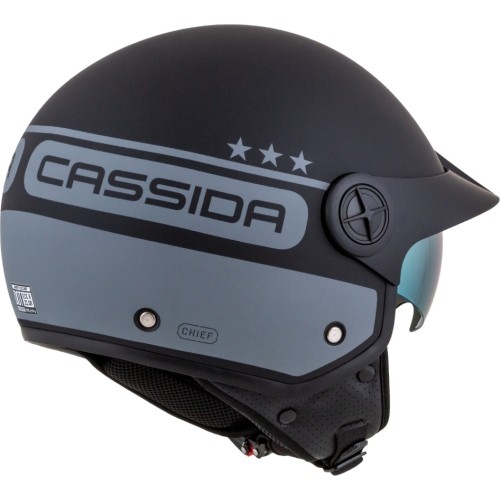 Motorcycle Helmet Cassida Handy Plus Chief Matte Gray/Black