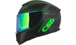 Motorcycle Helmet Cassida Integral GT 2.1 Flash Matte Black/Fluo Green/Dark Gray