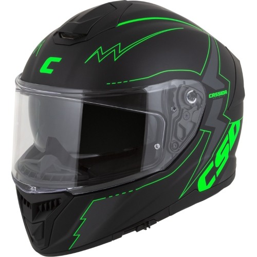 Motorcycle Helmet Cassida Integral GT 2.1 Flash Matte Black/Fluo Green/Dark Gray