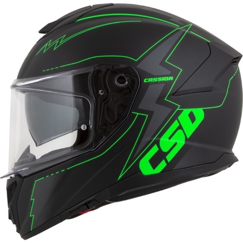 Motorcycle Helmet Cassida Integral GT 2.1 Flash Matte Black/Fluo Green/Dark Gray