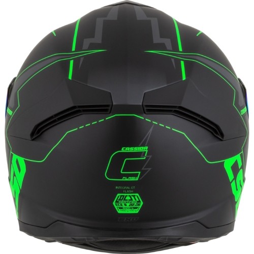 Motorcycle Helmet Cassida Integral GT 2.1 Flash Matte Black/Fluo Green/Dark Gray