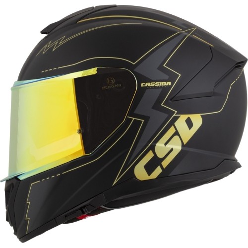 Motorcycle Helmet Cassida Integral GT 2.1 Flash Matte Black/Metallic Gold/Dark Gray