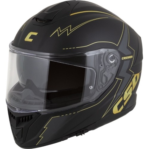 Motorcycle Helmet Cassida Integral GT 2.1 Flash Matte Black/Metallic Gold/Dark Gray