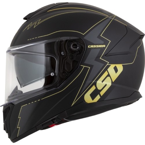 Motorcycle Helmet Cassida Integral GT 2.1 Flash Matte Black/Metallic Gold/Dark Gray