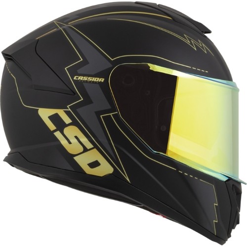 Motorcycle Helmet Cassida Integral GT 2.1 Flash Matte Black/Metallic Gold/Dark Gray