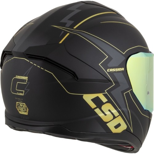 Motorcycle Helmet Cassida Integral GT 2.1 Flash Matte Black/Metallic Gold/Dark Gray