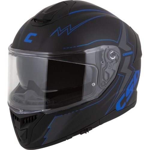 Motorcycle Helmet Cassida Integral GT 2.1 Flash Matte Black/Metallic Blue/Dark Gray