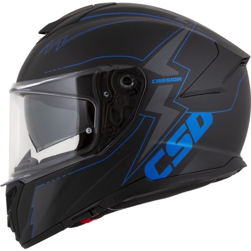Motorcycle Helmet Cassida Integral GT 2.1 Flash Matte Black/Metallic Blue/Dark Gray