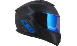 Motorcycle Helmet Cassida Integral GT 2.1 Flash Matte Black/Metallic Blue/Dark Gray