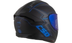 Motorcycle Helmet Cassida Integral GT 2.1 Flash Matte Black/Metallic Blue/Dark Gray