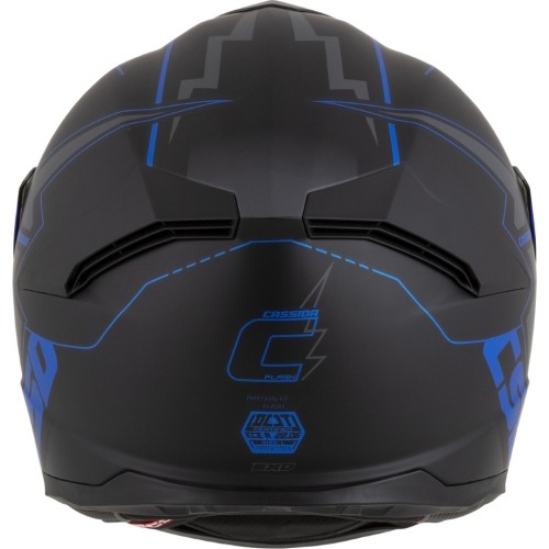 Motorcycle Helmet Cassida Integral GT 2.1 Flash Matte Black/Metallic Blue/Dark Gray
