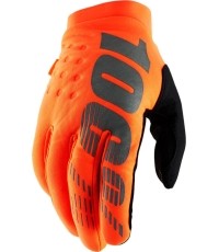 Men’s Cycling/Motocross Gloves 100% Brisker Fluo Orange/Black