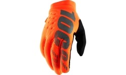 Men’s Cycling/Motocross Gloves 100% Brisker Fluo Orange/Black