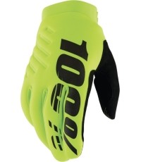 Men’s Cycling/Motocross Gloves 100% Brisker Fluo Yellow/Black