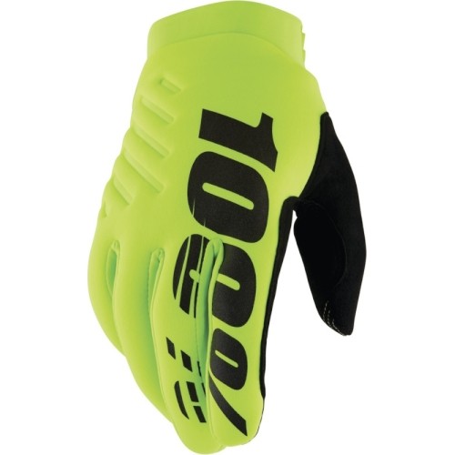 Men’s Cycling/Motocross Gloves 100% Brisker Fluo Yellow/Black