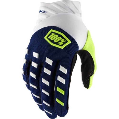 Motocross Gloves 100% Airmatic Blue/White - Blue/white