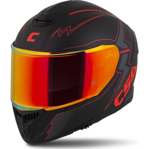 Motorcycle Helmet Cassida Integral GT 2.1 Flash Matte Black/Metallic Red/Dark Gray