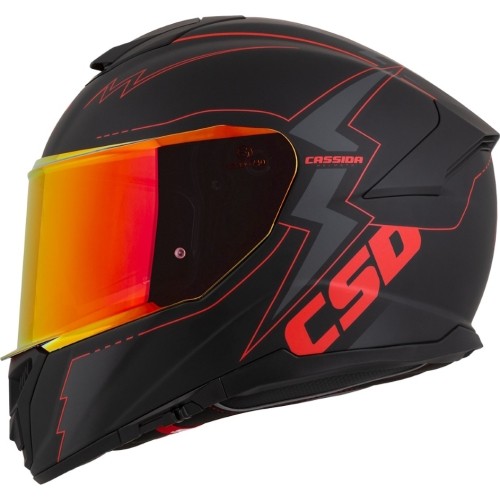 Motorcycle Helmet Cassida Integral GT 2.1 Flash Matte Black/Metallic Red/Dark Gray