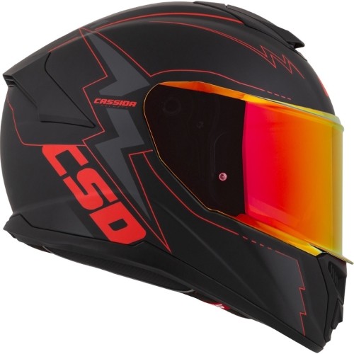 Motorcycle Helmet Cassida Integral GT 2.1 Flash Matte Black/Metallic Red/Dark Gray