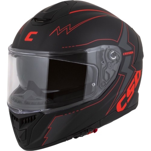 Motorcycle Helmet Cassida Integral GT 2.1 Flash Matte Black/Metallic Red/Dark Gray