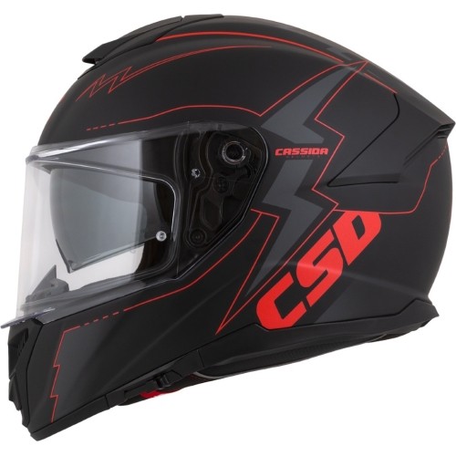 Motorcycle Helmet Cassida Integral GT 2.1 Flash Matte Black/Metallic Red/Dark Gray