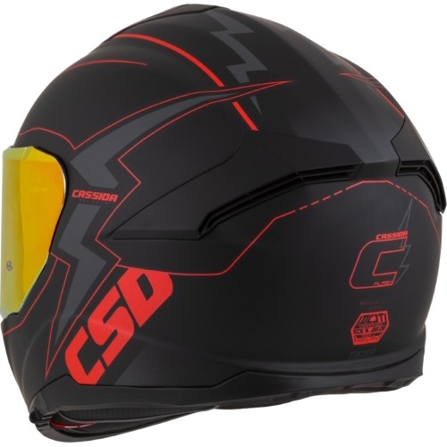 Motorcycle Helmet Cassida Integral GT 2.1 Flash Matte Black/Metallic Red/Dark Gray