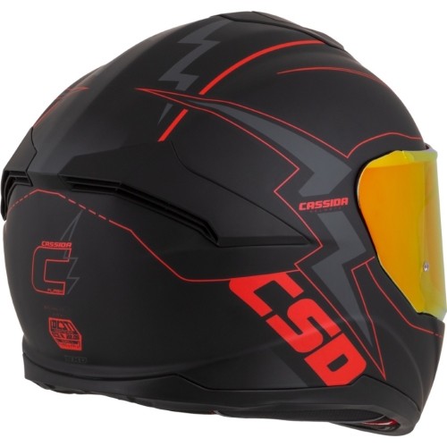 Motorcycle Helmet Cassida Integral GT 2.1 Flash Matte Black/Metallic Red/Dark Gray