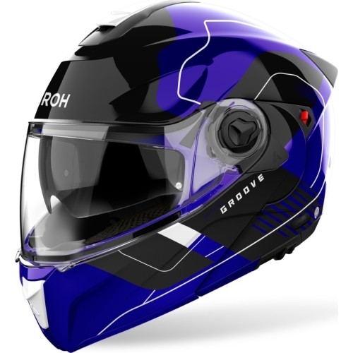 Flip-Up Motorcycle Helmet AIROH SPECKTRE Groove P/J Glossy Blue