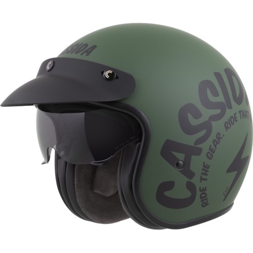 Motorcycle Helmet Cassida Oxygen Gear 2.0 Matte Green/Black 2025