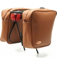 Sakwy rowerowe BONIN Honey Eco-Leather // 30L, z hakami (brązowe)