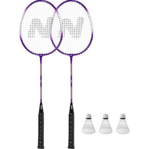 NRZ2053 ALUMINIUM / ZESTAW DO BADMINTONA 2 RAKIETY + 3 LOTKI + POKROWIEC NILS