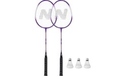 NRZ2053 ALUMINIUM / ZESTAW DO BADMINTONA 2 RAKIETY + 3 LOTKI + POKROWIEC NILS