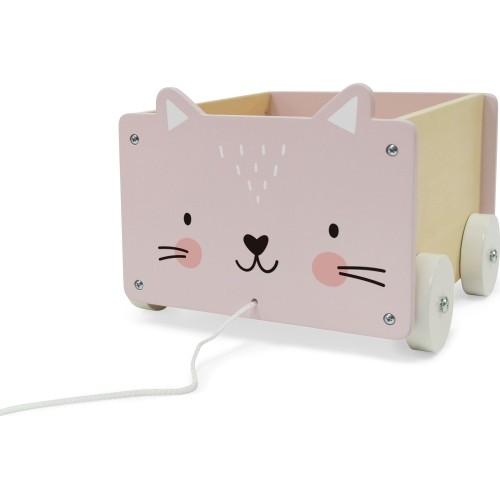 Drewniany wózek na sznurku na klocki Eco Toys