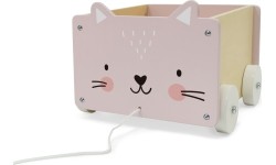 Drewniany wózek na sznurku pojemnik klocki zabawki Eco Toys