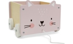 Drewniany wózek na sznurku pojemnik klocki zabawki Eco Toys