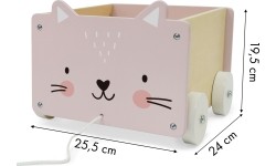 Drewniany wózek na sznurku pojemnik klocki zabawki Eco Toys