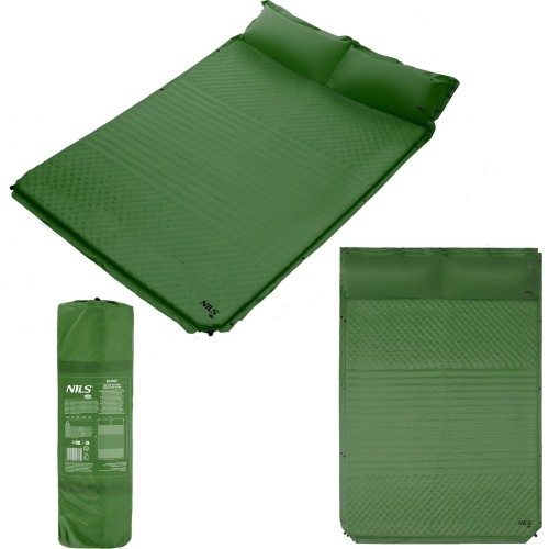 NC4060 GREEN DOUBLE SELF-INFLATING MAT WITH PILLOW NILS CAMP