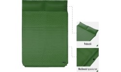 NC4060 GREEN DOUBLE SELF-INFLATING MAT WITH PILLOW NILS CAMP