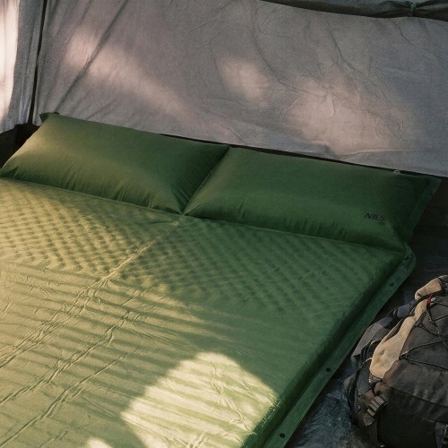 NC4060 GREEN DOUBLE SELF-INFLATING MAT WITH PILLOW NILS CAMP