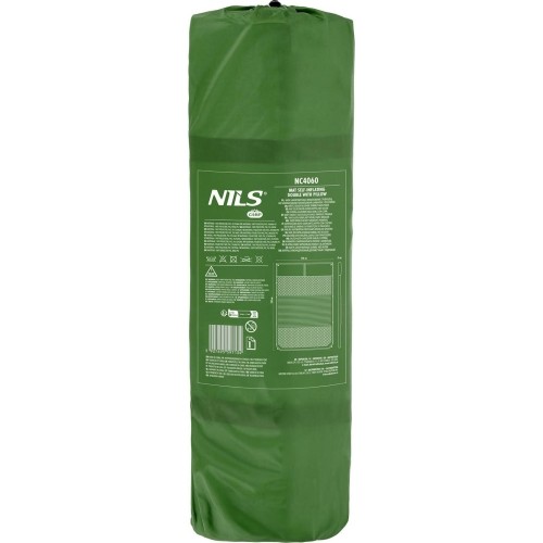 NC4060 GREEN DOUBLE SELF-INFLATING MAT WITH PILLOW NILS CAMP