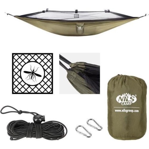 Hamak z moskitierą Nils Camp NC3116, zielony