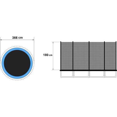 Siatka ochronna do trampoliny ModernHOME, 366 cm, 8 słupków