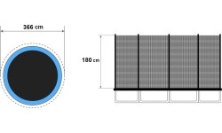 Siatka ochronna do trampoliny ModernHOME, 366 cm, 8 słupków