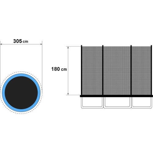 Trampoline Outdoor Net Modern Home, 305 cm, 6 Posts